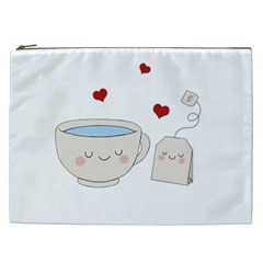 Cute Tea Cosmetic Bag (xxl)  by Valentinaart