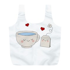 Cute Tea Full Print Recycle Bags (l)  by Valentinaart