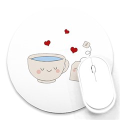 Cute Tea Round Mousepads by Valentinaart