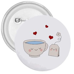 Cute Tea 3  Buttons by Valentinaart