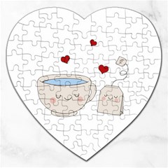 Cute Tea Jigsaw Puzzle (heart) by Valentinaart