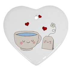 Cute Tea Heart Ornament (two Sides) by Valentinaart