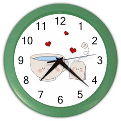 Cute Tea Color Wall Clocks by Valentinaart