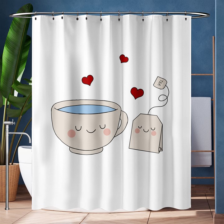 Cute Tea Shower Curtain 60  x 72  (Medium) 