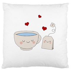 Cute Tea Large Cushion Case (two Sides) by Valentinaart