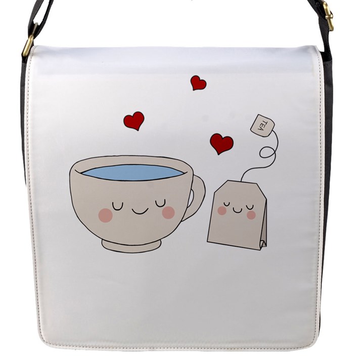 Cute Tea Flap Messenger Bag (S)