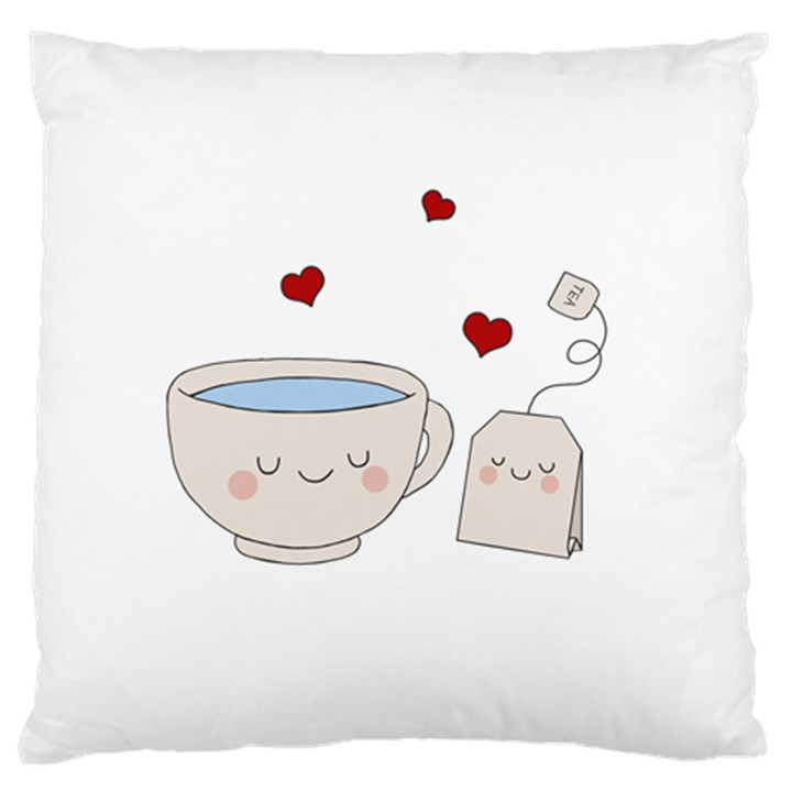 Cute Tea Standard Flano Cushion Case (One Side)