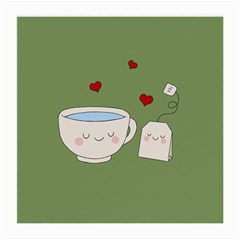 Cute Tea Medium Glasses Cloth (2-side) by Valentinaart