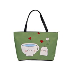 Cute Tea Shoulder Handbags by Valentinaart