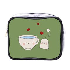 Cute Tea Mini Toiletries Bags by Valentinaart