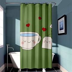 Cute Tea Shower Curtain 36  X 72  (stall)  by Valentinaart