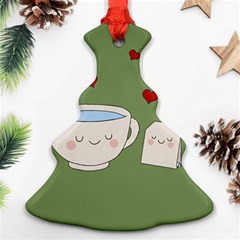 Cute Tea Christmas Tree Ornament (two Sides)