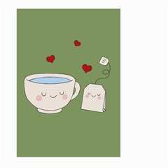 Cute Tea Large Garden Flag (two Sides) by Valentinaart