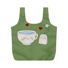 Cute Tea Full Print Recycle Bags (m)  by Valentinaart