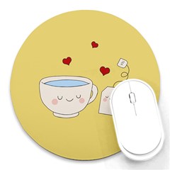 Cute Tea Round Mousepads by Valentinaart