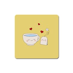 Cute Tea Square Magnet by Valentinaart