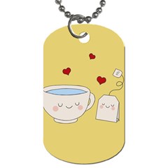 Cute Tea Dog Tag (two Sides) by Valentinaart