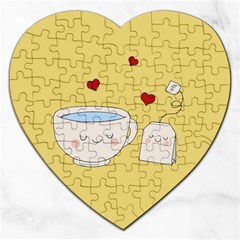 Cute Tea Jigsaw Puzzle (heart) by Valentinaart