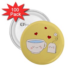 Cute Tea 2 25  Buttons (100 Pack)  by Valentinaart