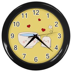 Cute Tea Wall Clocks (black) by Valentinaart