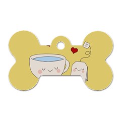 Cute Tea Dog Tag Bone (two Sides) by Valentinaart