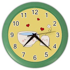 Cute Tea Color Wall Clocks by Valentinaart