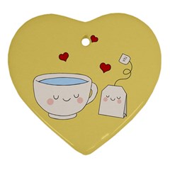 Cute Tea Heart Ornament (two Sides) by Valentinaart