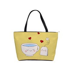 Cute Tea Shoulder Handbags by Valentinaart