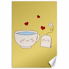 Cute Tea Canvas 20  X 30   by Valentinaart