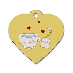 Cute Tea Dog Tag Heart (one Side) by Valentinaart