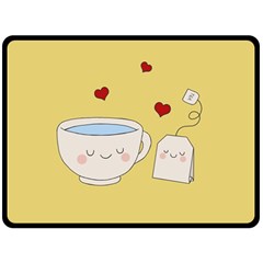 Cute Tea Fleece Blanket (large)  by Valentinaart