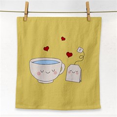 Cute Tea Face Towel by Valentinaart