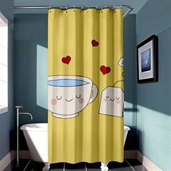 Cute Tea Shower Curtain 36  X 72  (stall)  by Valentinaart