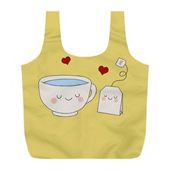 Cute Tea Full Print Recycle Bags (l)  by Valentinaart