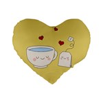 Cute Tea Standard 16  Premium Heart Shape Cushions Front