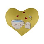 Cute Tea Standard 16  Premium Heart Shape Cushions Back