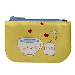 Cute Tea Large Coin Purse by Valentinaart