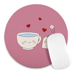 Cute Tea Round Mousepads by Valentinaart