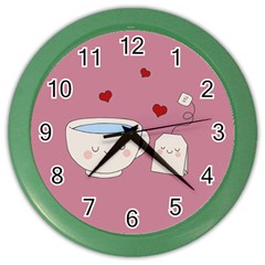 Cute Tea Color Wall Clocks by Valentinaart