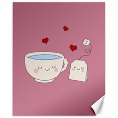 Cute Tea Canvas 11  X 14   by Valentinaart