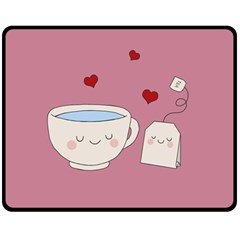 Cute Tea Fleece Blanket (medium)  by Valentinaart