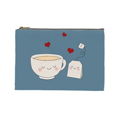 Cute Tea Cosmetic Bag (large)  by Valentinaart