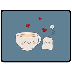 Cute Tea Fleece Blanket (large)  by Valentinaart