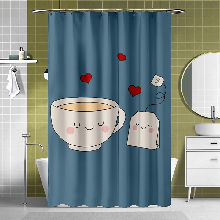 Cute Tea Shower Curtain 48  x 72  (Small) 