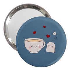 Cute Tea 3  Handbag Mirrors by Valentinaart