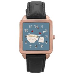 Cute Tea Rose Gold Leather Watch  by Valentinaart