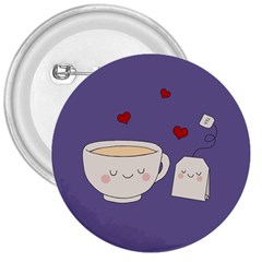 Cute Tea 3  Buttons by Valentinaart