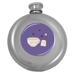 Cute Tea Round Hip Flask (5 Oz) by Valentinaart