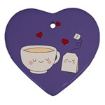 Cute Tea Heart Ornament (Two Sides) Back