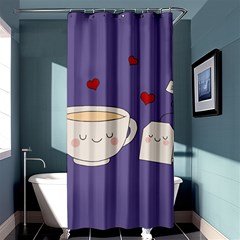 Cute Tea Shower Curtain 36  X 72  (stall)  by Valentinaart